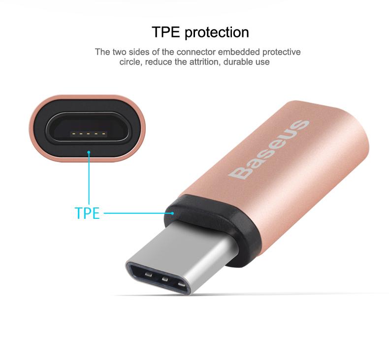 Đầu chuyển đổi chân sạc từ Micro USB sang Type C - Hiệu Baseus