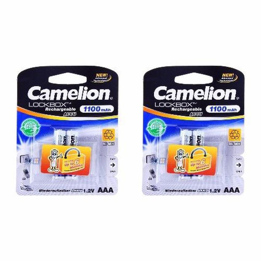 Bộ 4 pin sạc Camelion Lockbox AAA 1.100mAh (Trắng)  