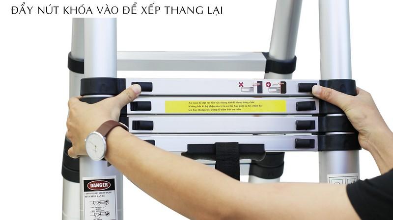 Thang nhôm rút gọn chữ A Kachi 3.8m + Tặng dụng cụ 12 món