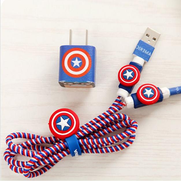 Bộ bảo vệ Cáp Sạc iPhone Captain America