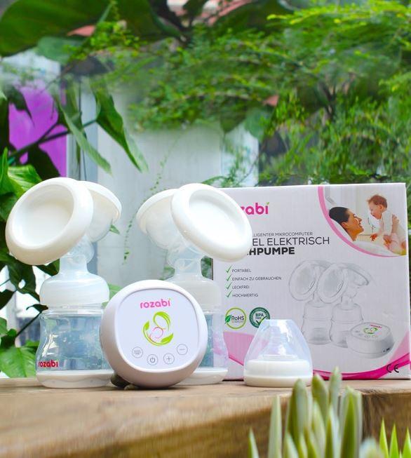 Máy hút sữa điện đôi kèm matxa 12 cấp độ Rozabi