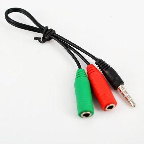 Cáp chia Audio 3.5mm ra mic và loa (Đen)