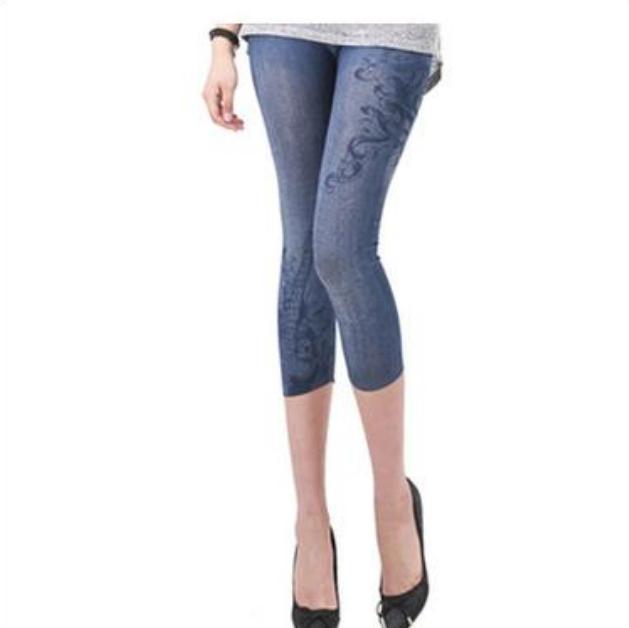 Sỉ 3 Quần Legging lửng giả Jeans thời trang