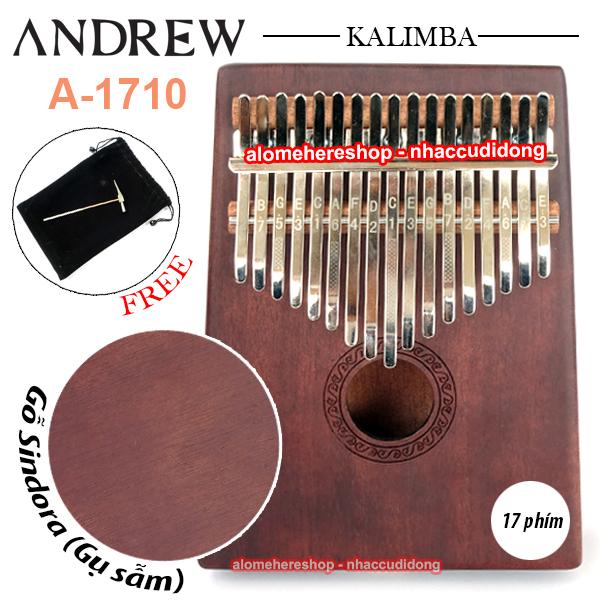 Đàn Kalimba Andrew 17 Phím Gỗ Sindora (Gụ - Vân Sẫm)