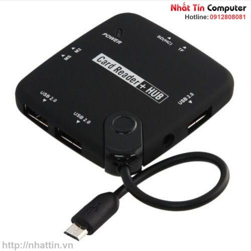 Đầu đọc thẻ nhớ điên thoại + hub usb có hỗ trợ nguồn samsung s3/s4/s5 note 2/note3 tab 3 - sg-008