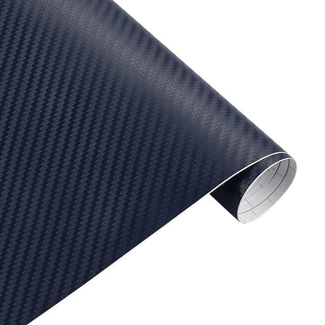 30x127cm Black 3D Carbon Fiber Vinyl Car Wrap Sheet Roll Film Sticker Decal