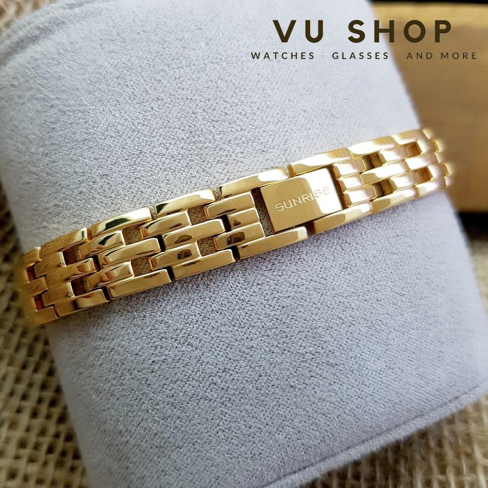 ĐỒNG HỒ SUNRISE LẮC TAY 3 - KÍNH SAPPHIRE (VÀNG MẶT VÀNG)