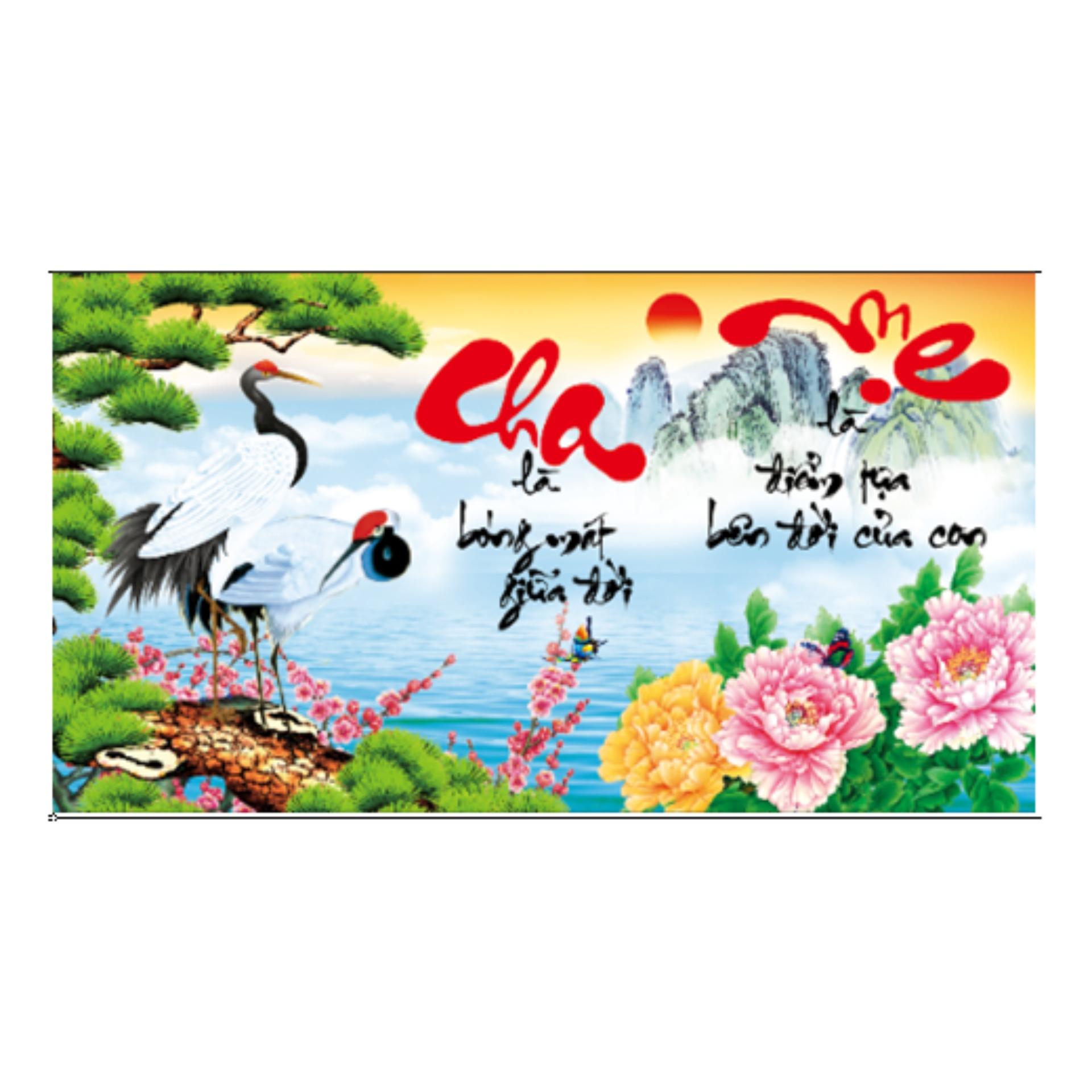 X8058 Tranh thêu chữ thập Cha mẹ