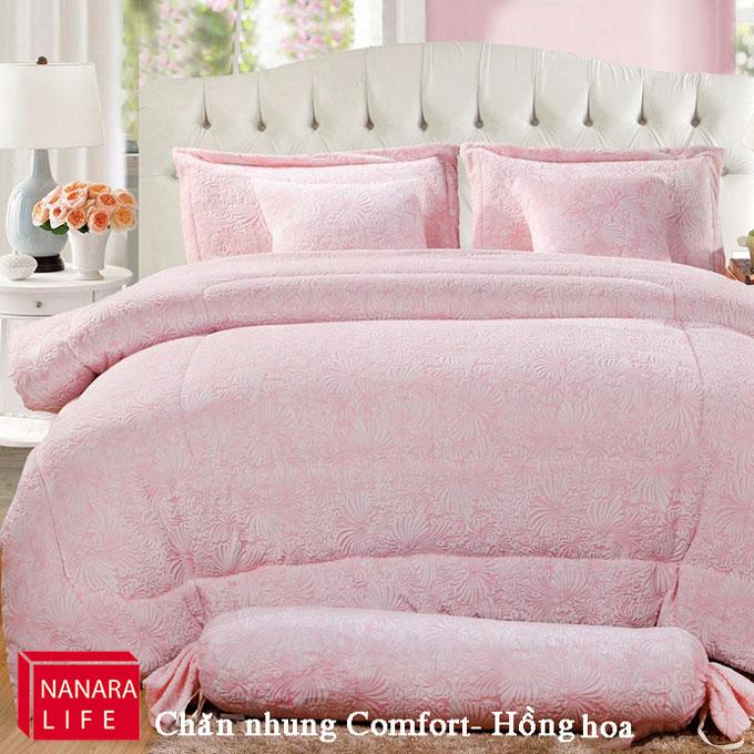 Chăn nhung Comfort Nanara Life - Nhật Bản 180x200cm (Hồng Vân)