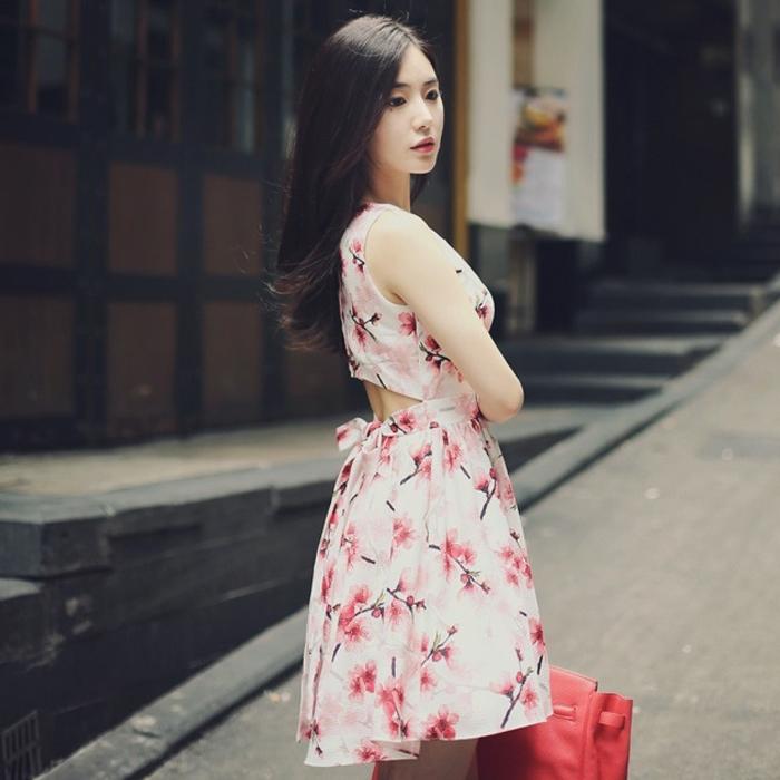 Đầm Xòe Cột Nơ Hở Lưng - New Thoi Trang