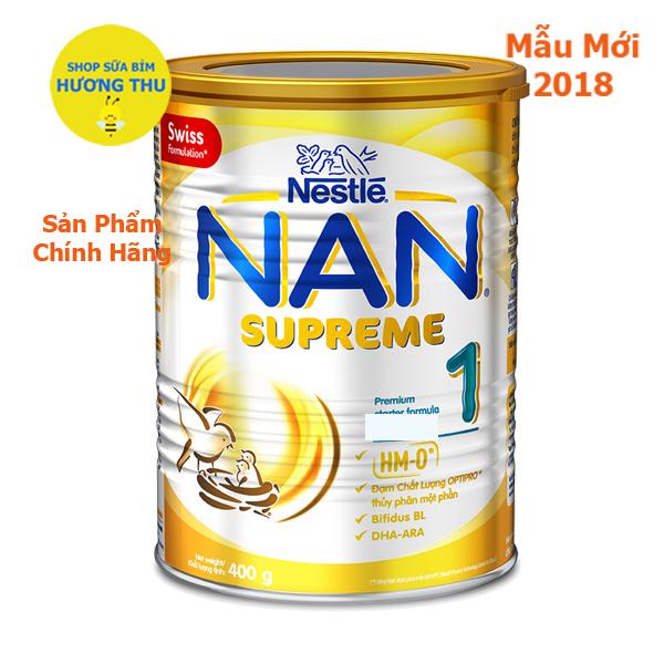 Sữa bột Nestle NAN Supreme số 1 lon 400g (cho bé 0 - 6 tháng tuổi)