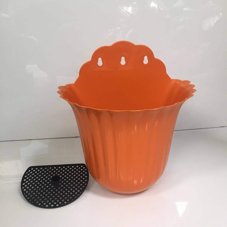 Combo 4 chậu hoa ốp tường hoa sọc 26x17x22 (nhiều màu)