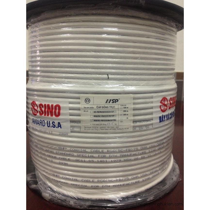 100 Mét Dây cáp đồng trục liền nguồn Sino. ( dây tín hiệu liền nguồn)
