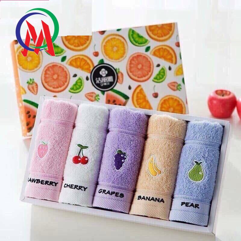 COMBO 5 KHĂN LAU MẶT COTTON (FULL BOX)