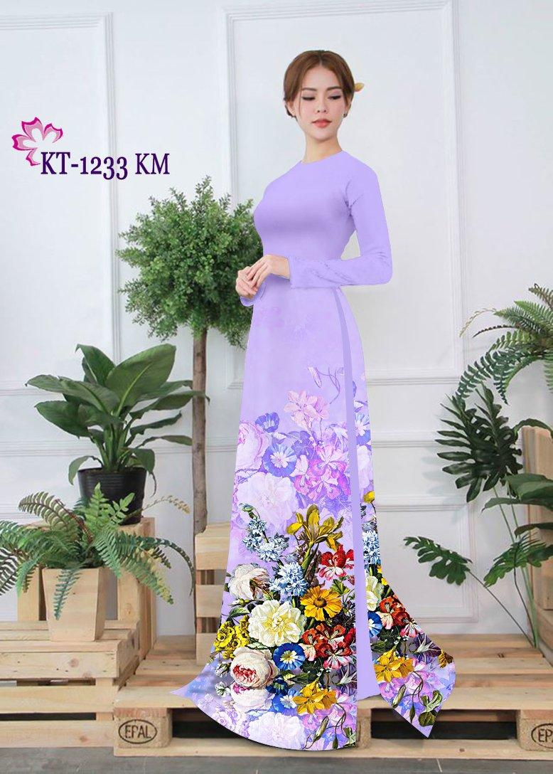 Vải bộ / áo dài in 3d - kt 1233