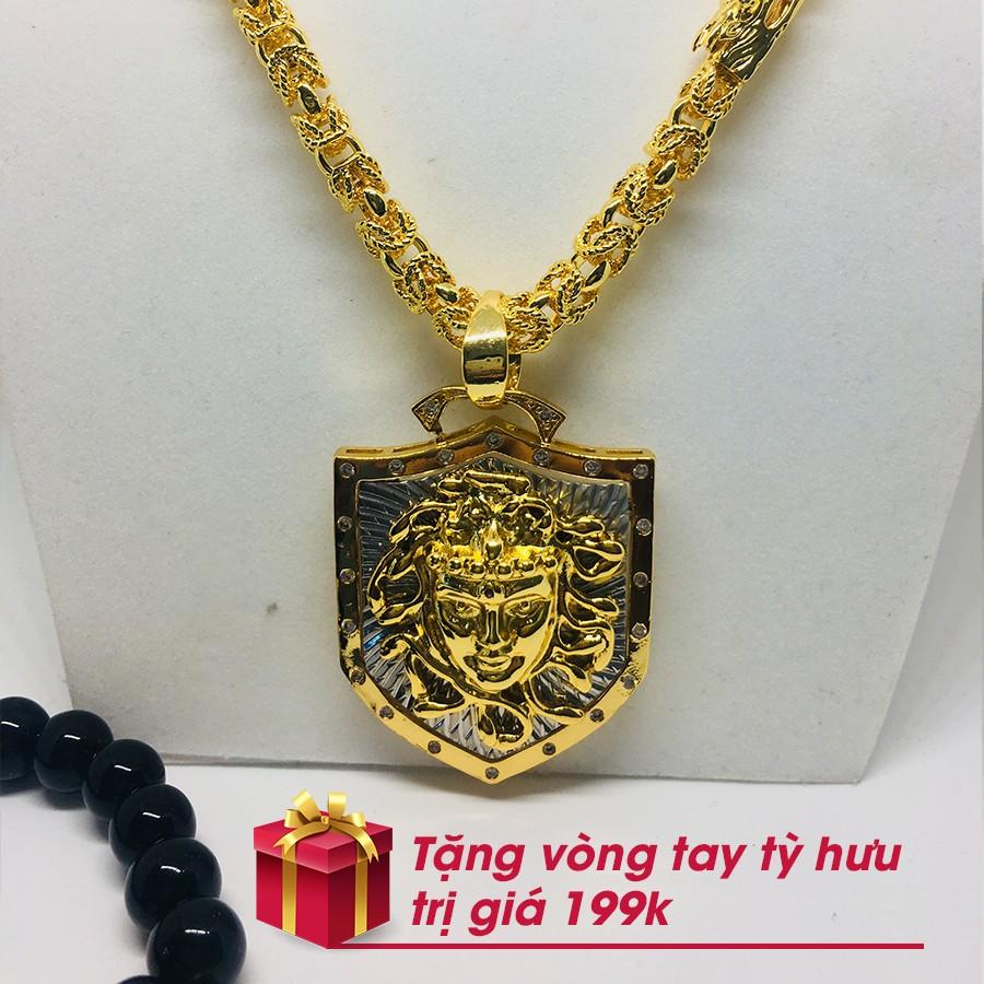 Dây chuyền mạ vàng nam + tặng vòng tay tỳ hưu cao cấp