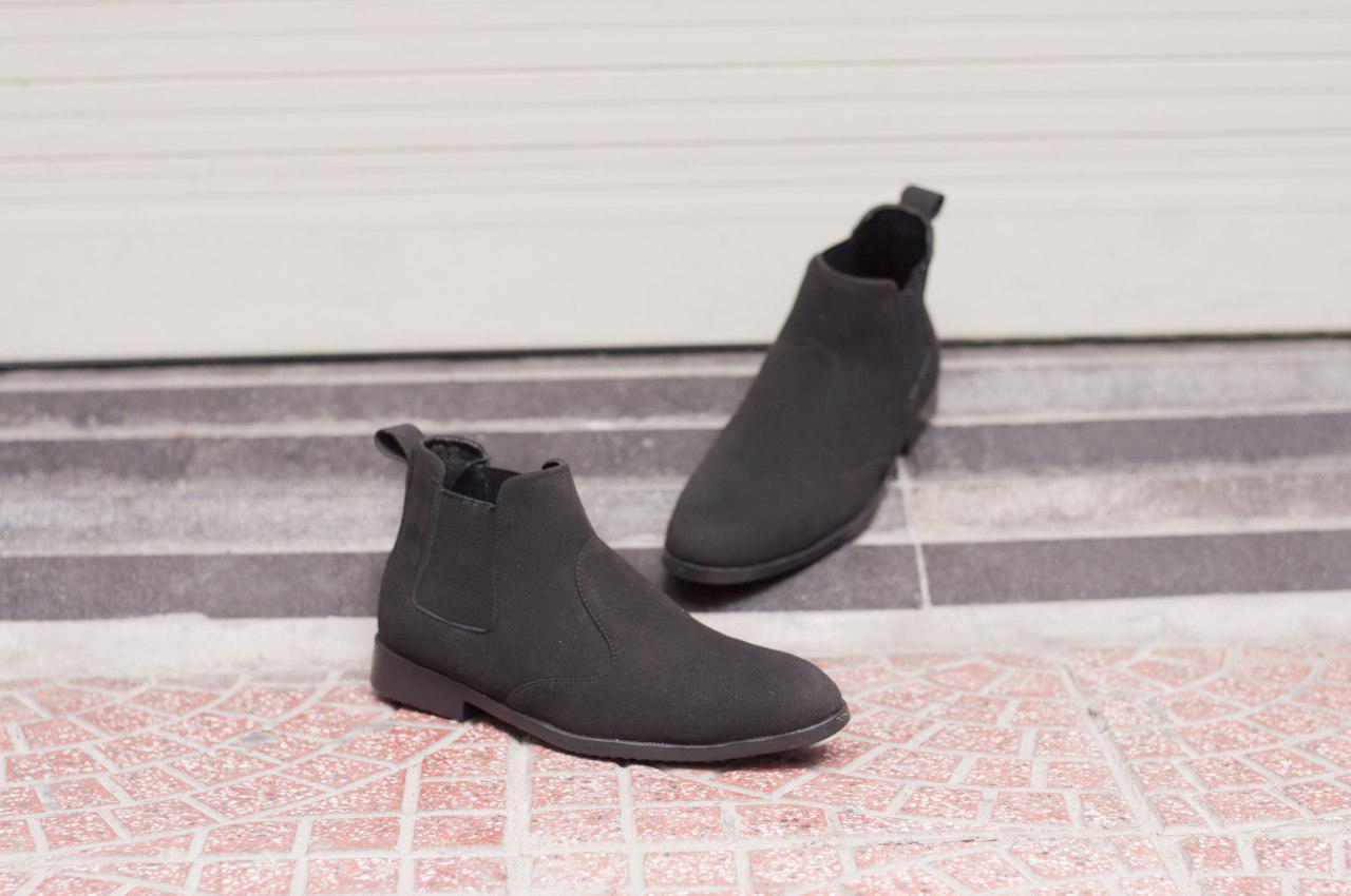 Giày chealsea boot nam cạnh chun đen buck CB520-DENBUCK ( L)
