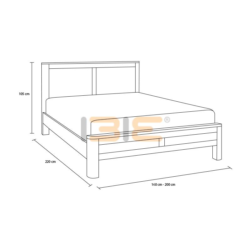 Giường đôi Romsey gỗ sồi