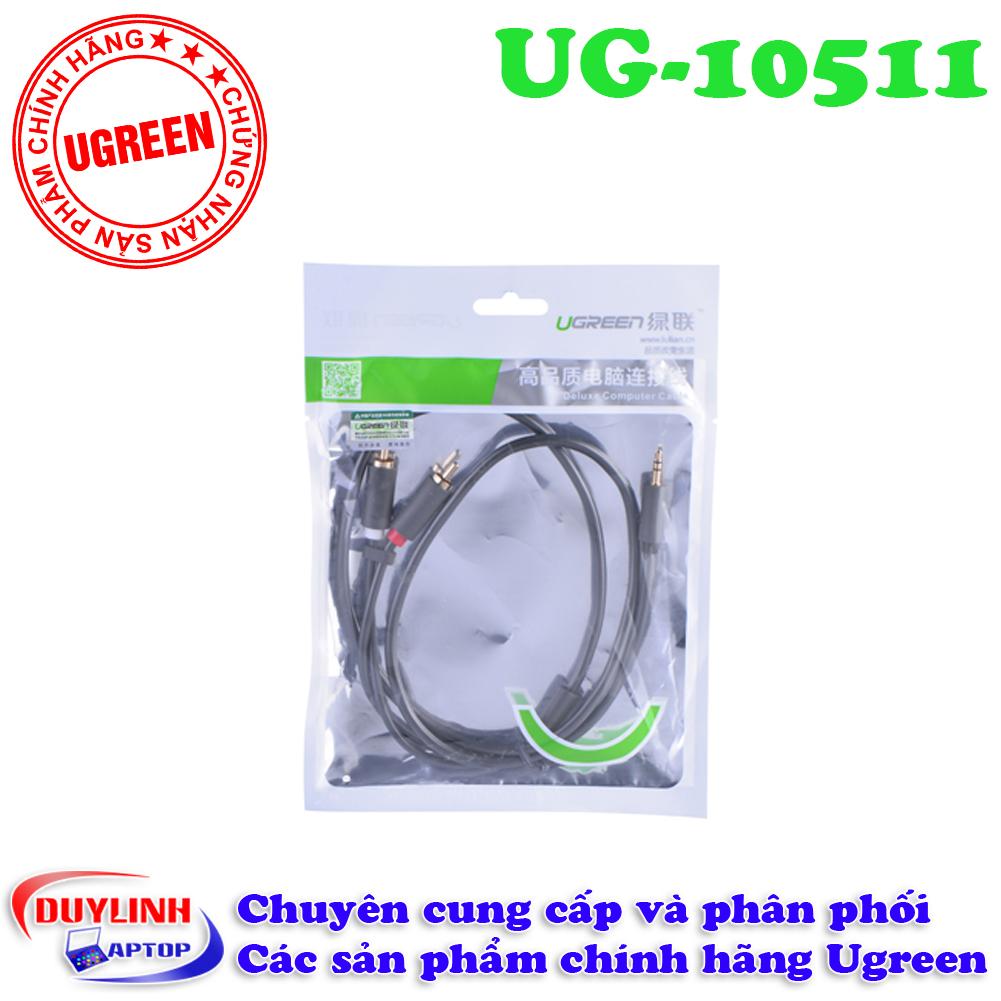 Dây AV 3.5 (dương) ra 2 đầu RCA (dương) Ugreen 1.5m