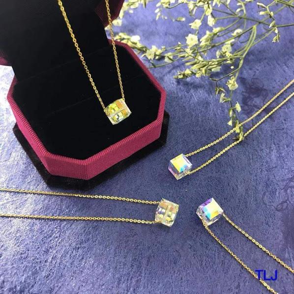 Dây chuyền vàng tây hạt pha lê