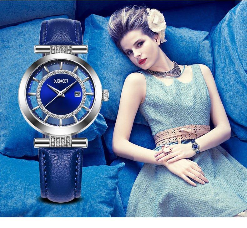 [GIÁ GIẢM BẤT NGỜ]  Đồng Hồ Nữ Dây Da Thật, OUBAOER Cao Cấp