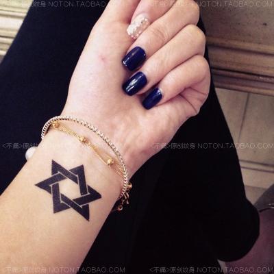 Tattoo stickers female hexagonal lucky size 6x10 cm, 100% as tattoo real
