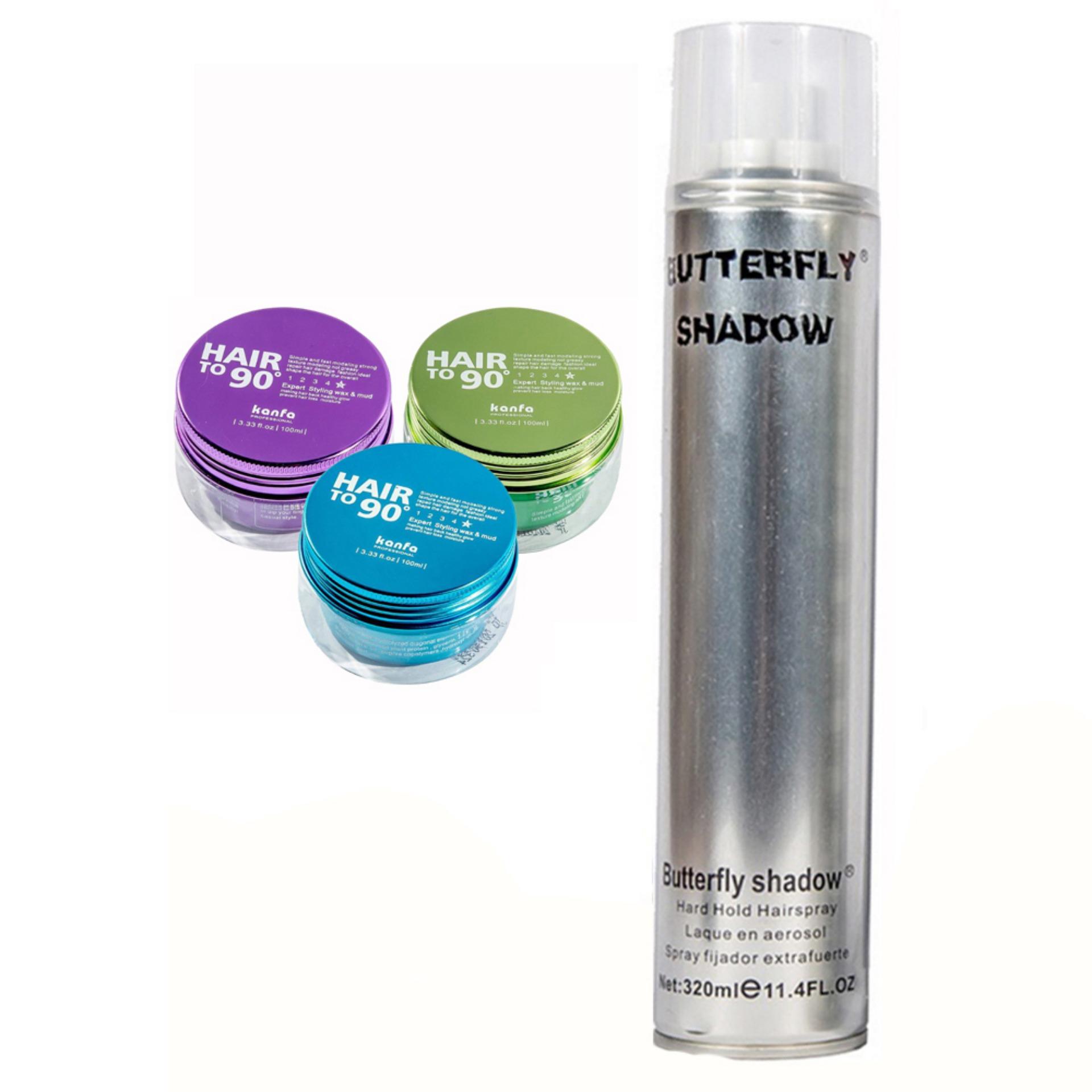 Combo Gôm Shadow 320ml chính hãng và Sáp mềm Vuốt Tóc Kanfa