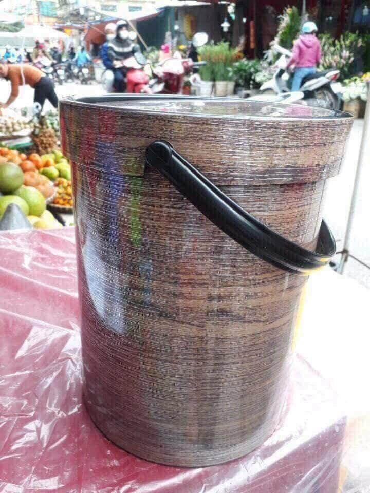 Thùng đựng rác nhựa giả vân gỗ