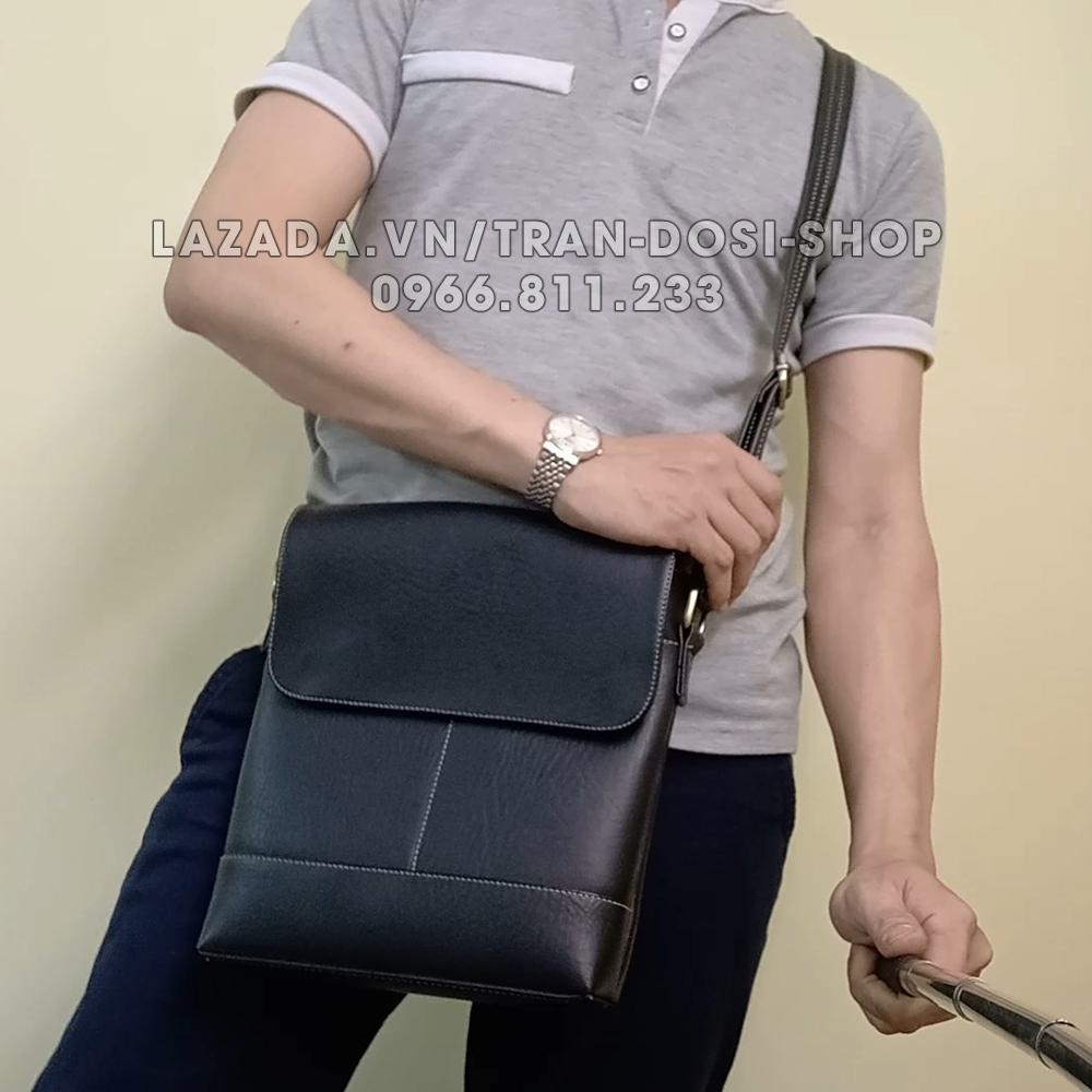 Túi đeo chéo nam da PU cao cấp TD01 (Da bò sẫm)
