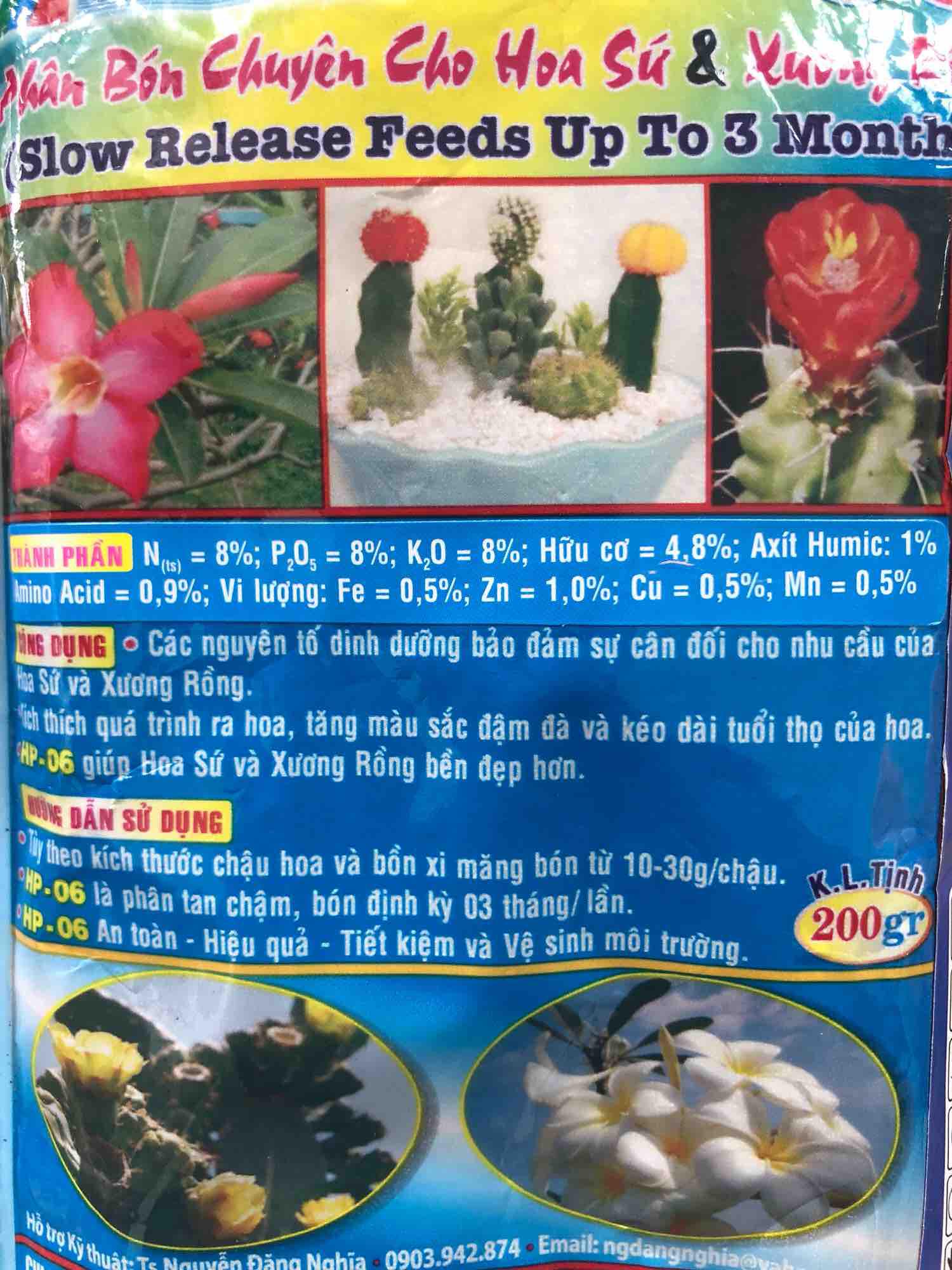 Phân bón Sen Đá, Hoa sứ