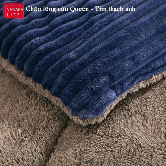 Chăn lông cừu Queen - Nanara Life Nhật Bản 200x230cm (Tím thạch anh)