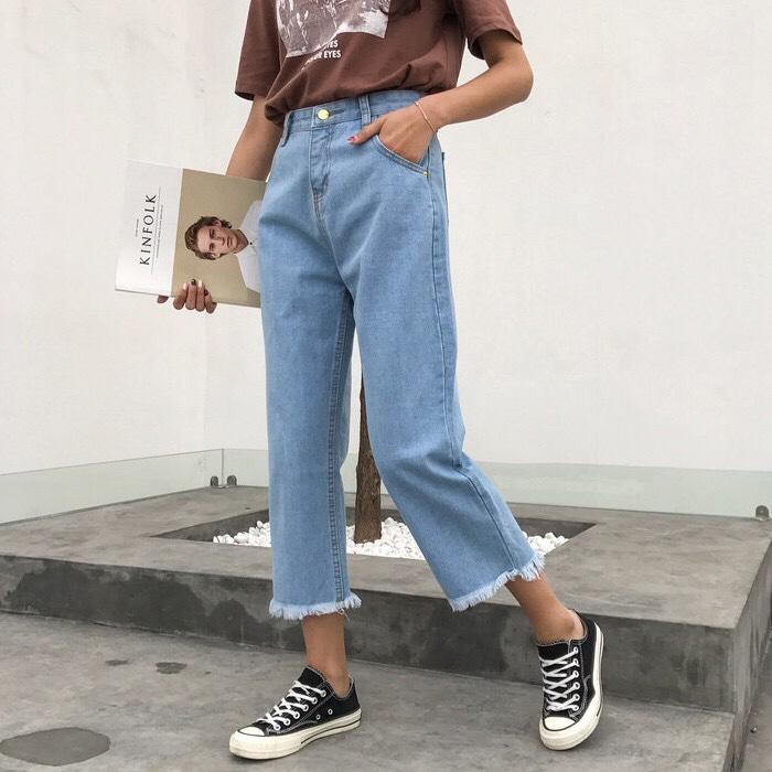Quần Jeans Nữ Ống Rộng Cao Cấp N3041