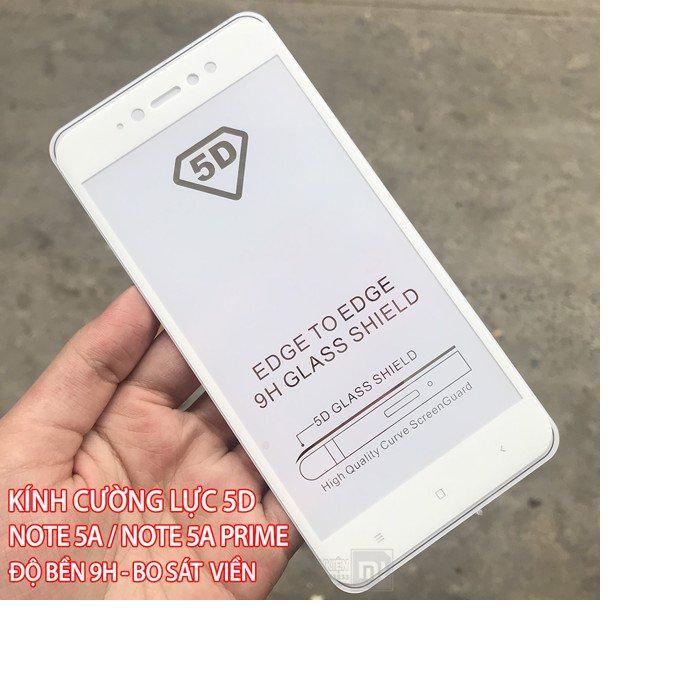 Kính cường lực 5D Full màn hình cao cấp cho Xiaomi Redmi Note 5A / Note 5A Prime - Hàng nhập khẩu