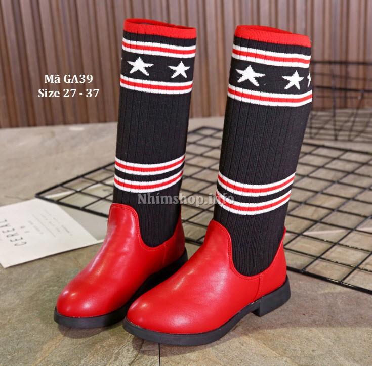 Bốt bé gái, bốt bé gái cổ len, bốt da bé gái 3 - 12 tuổi ga39