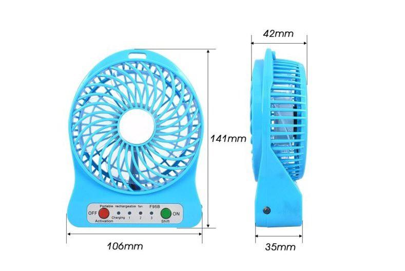 Quạt mini tích điện để bàn có dây cắm Usb