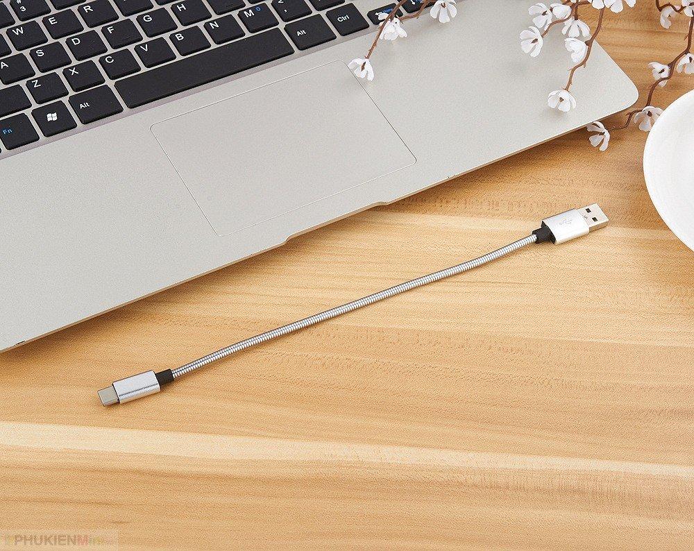 Cáp sạc cổng USB-C (Type C) mạ kẽm loại ngắn 20cm