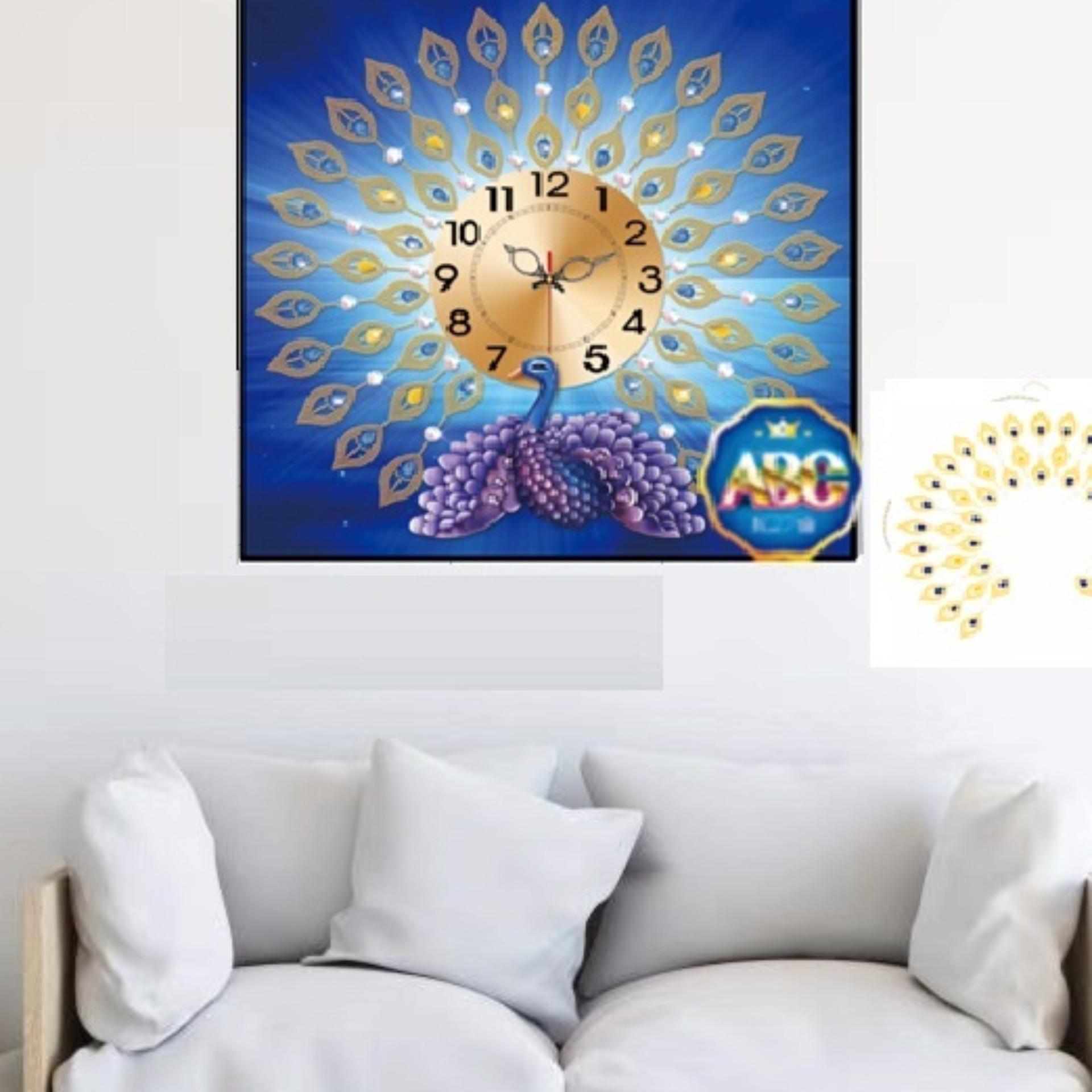 Tranh đính đá đồng hồ DF2766-Kích thước 60x60 cm