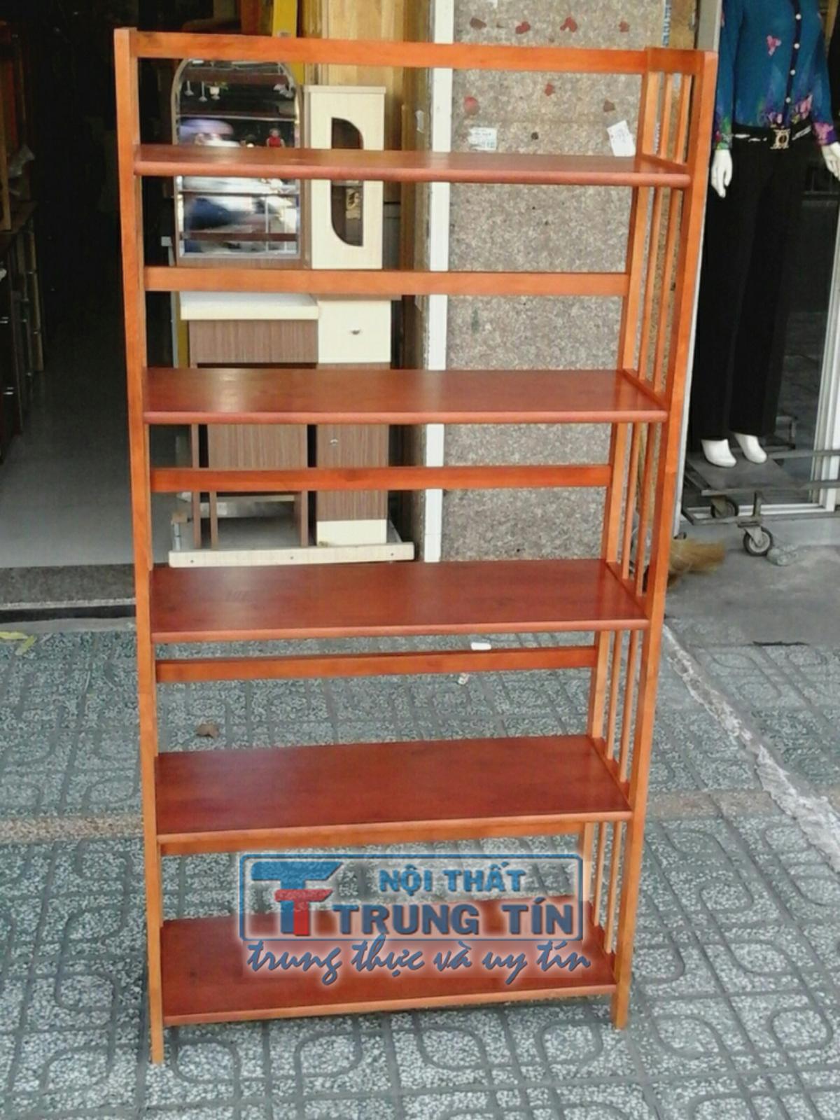 kệ sách 5 tầng gỗ ngang 80 TỰ NHIÊN