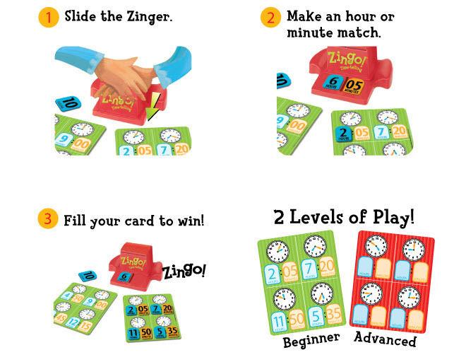 Bộ đồ chơi giáo dục thông minh Thinkfun đọc thời gian Zingo Time-telling 7705