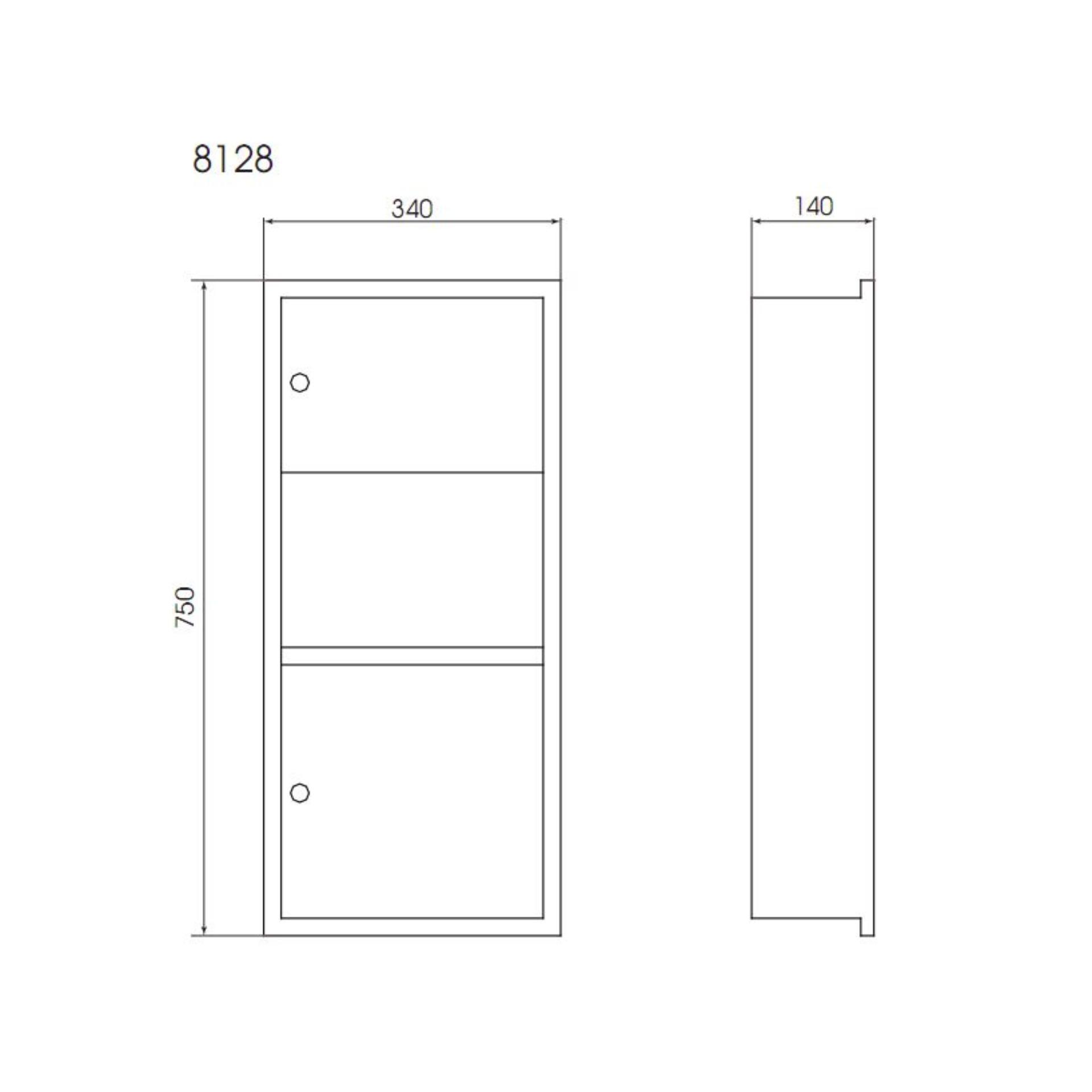 Hộp đựng giấy âm tường - Inox SUS 304 ATMOR Model: 8128