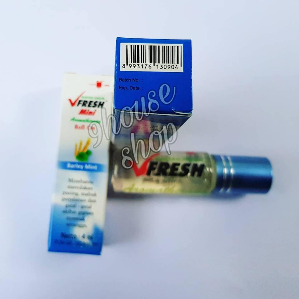 Dầu lăn tinh dầu thảo dược Barley Mint VFRESH 4cc (Bạc Hà v Lúa Mạch)