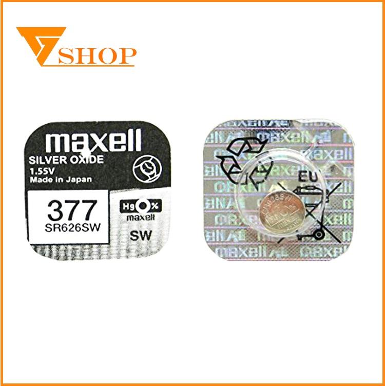 Combo 2 vỉ pin đồng hồ SR626SW Maxell 1.55V, pin 377 ( 1 vỉ 1 viên )