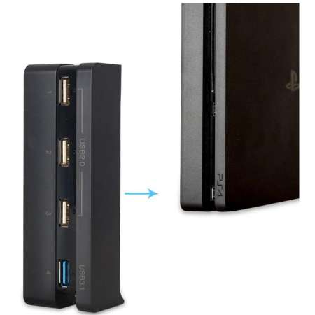 สำหรับ PS4 Slim 1 USB 3.0 + 3 USB 2.0 HUB สำหรับ PlayStation PS4 เกมคอนโซล Slim - INTL