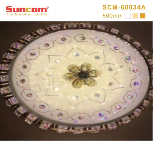 Đèn LED Mâm trang trí Suncom cao cấp 3 chế độ màu Ø500 (seri.60034)