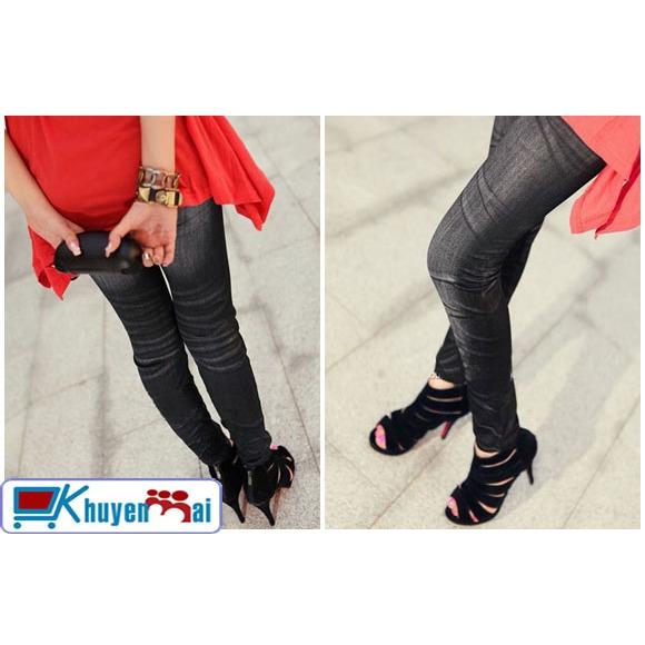 Quần legging giả jean sành điệu