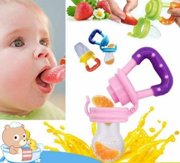Núm Nhai Ăn Dặm Cho Bé Chống Hóc - Túi Nhai Silicon