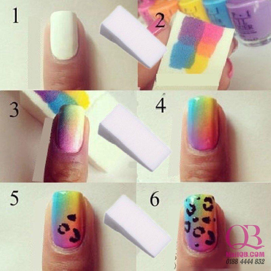 Set 8 mút dặm ombre, mút chấm loang cho nail
