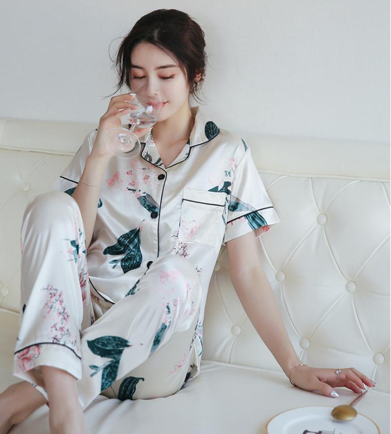 [HCM]Bộ Đồ Ngủ Dài Tay Pijama Phi Lụa Mặc Thoáng Mát Nhẹ Nhàng CDANP10