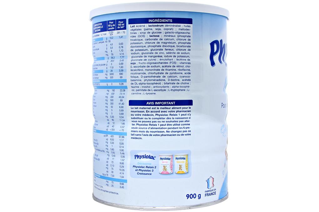Sữa bột Physiolac Relais số 1 lon 400g (dành cho bé 0 - 6 tháng tuổi)