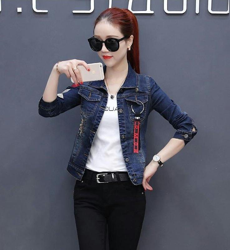 Áo khoác jean nữ thêu hoa cao cấp